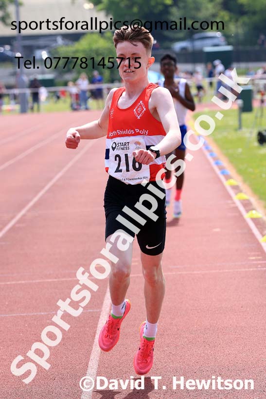 Boys Under-15s 3000 metres, 2024 North Eastern Track and Field Champs., Middlesbrough.  Photo: David T. Hewitson/Sports for All Pics
